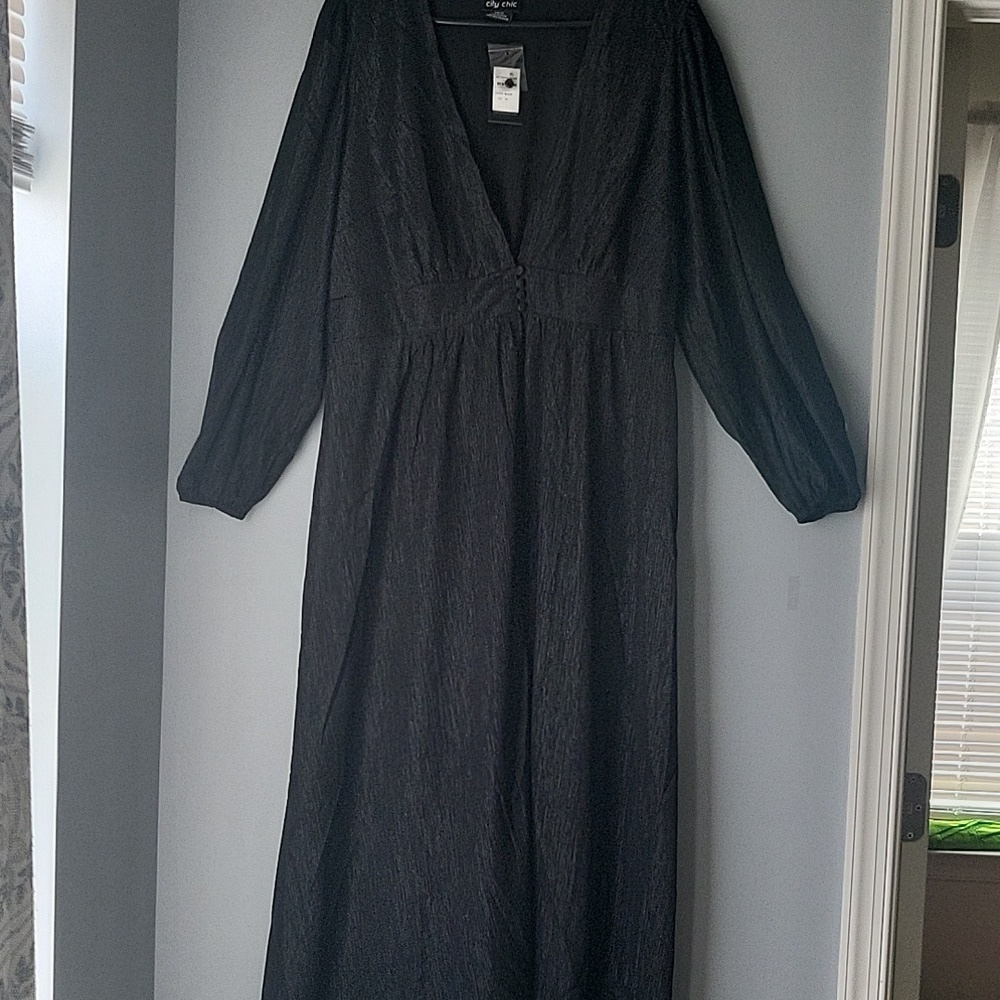 City Chic sheer black cover-up